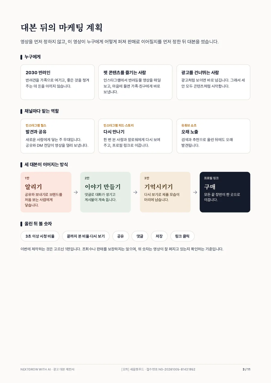 광고 대본 제안서 견본 3쪽 미리보기
